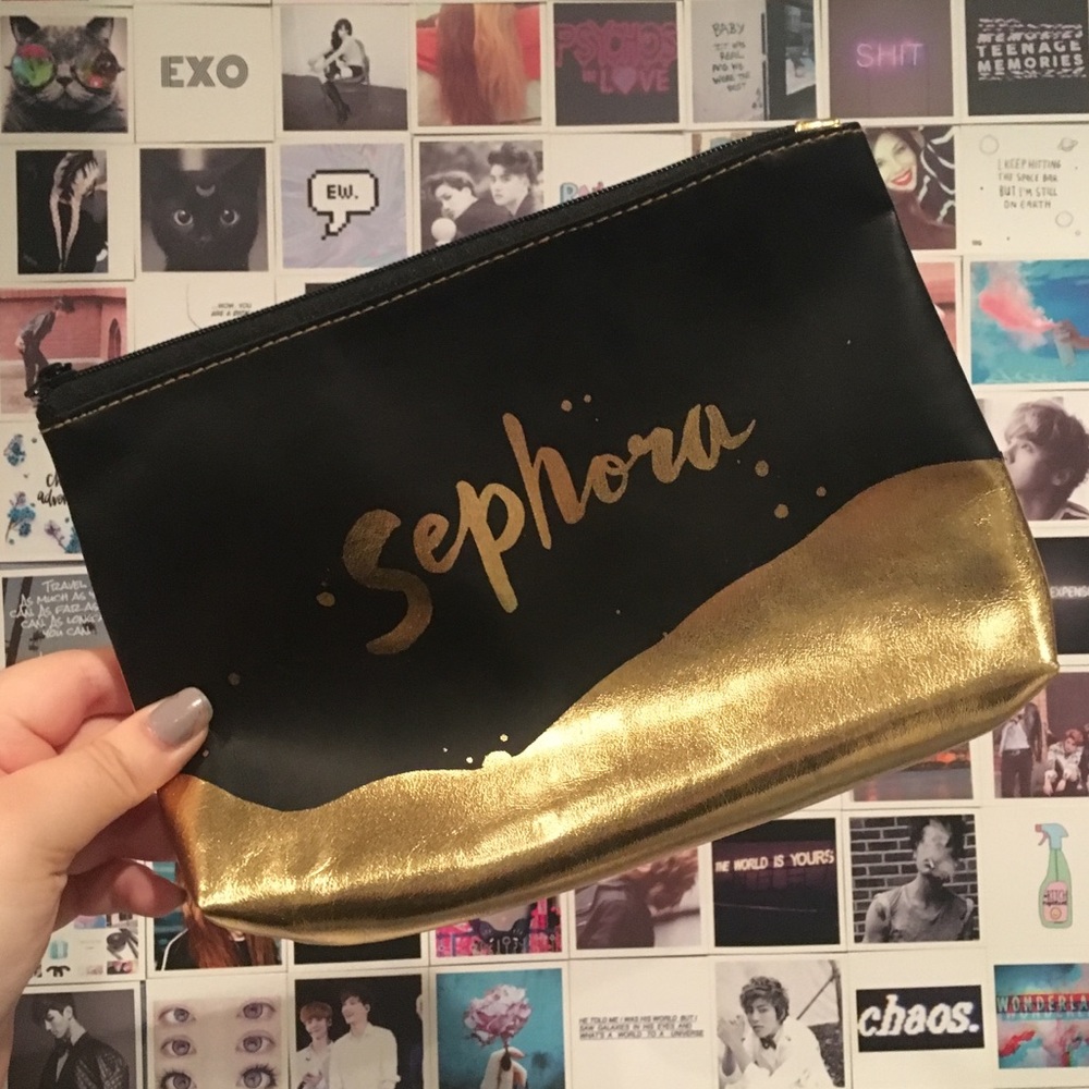 Shiny Sephora makeup bag